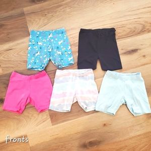 Wonder Nation & Garanimals Girls Cotton Bike Shorts Size S (6-6X) 5-Pack Bundle